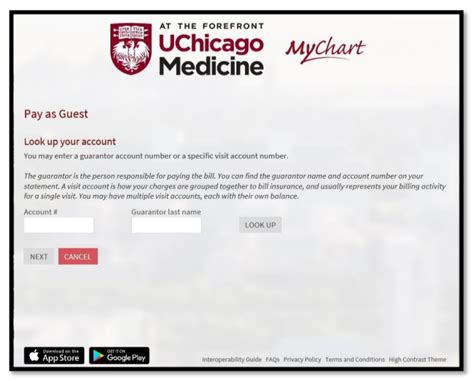 Uchicago medicine my chart - MyChart activation code. Enter your activation code as it appears on your enrollment letter or After Visit Summary®. Your code is not case sensitive. Activation Code Part 1. xxxxx. -Activation Code Part 2. xxxxx. Date of birth. Enter your date of birth in the format shown, using 4 digits for the year. 